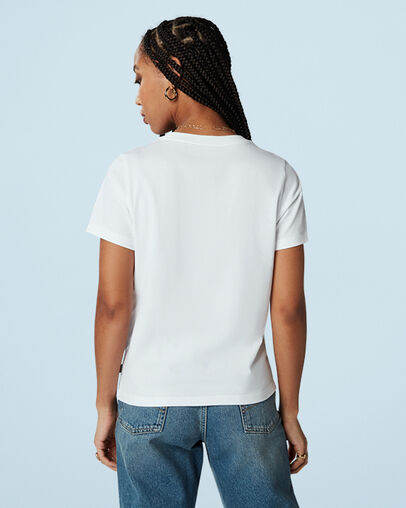 Festival Print Chuck Taylor Patch Short Sleeve T-Shirt White, Back View