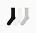 3-Pack Lettuce Cuff Crew Socks Black/White