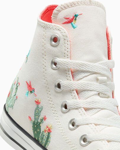 Chuck Taylor All Star Succulent Embroidery Vintage White/White, Detail Angle View