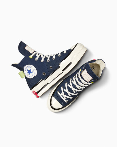 Chuck 70 Plus Heel Loop Navy/Egret/Black, Angled View