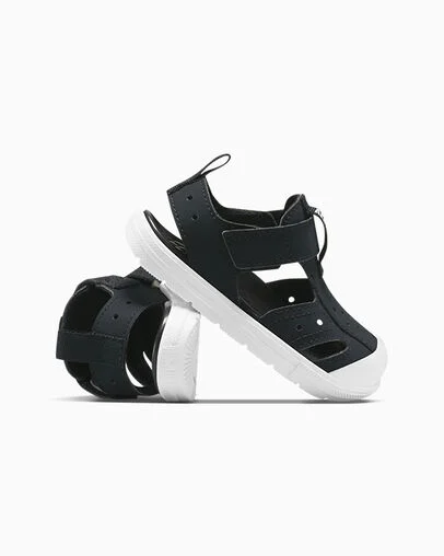Chuck Taylor Utility Sandal Easy-On Black/White/Black, Detail Angle View