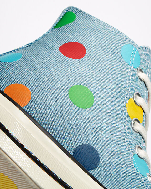 blue polka dot converse
