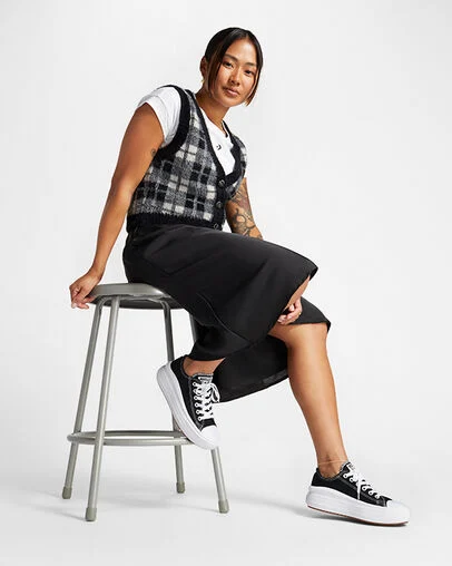 Chuck Taylor All Star Move Canvas Platform Black/White/White, On Foot Shot 1