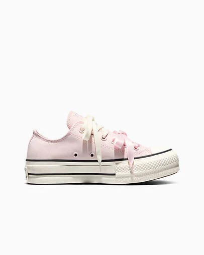 Chuck Taylor All Star Lift Platform Peached Canvas Decade Pink/Egret/Black, Outer Side View