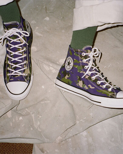 Allover Camo Chuck Taylor All Star Court Purple/Khaki/White