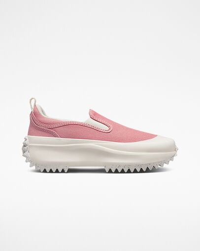 Run Star Hike Slip Platform Cotton Twill Red/Egret/Egret, Outer Side View