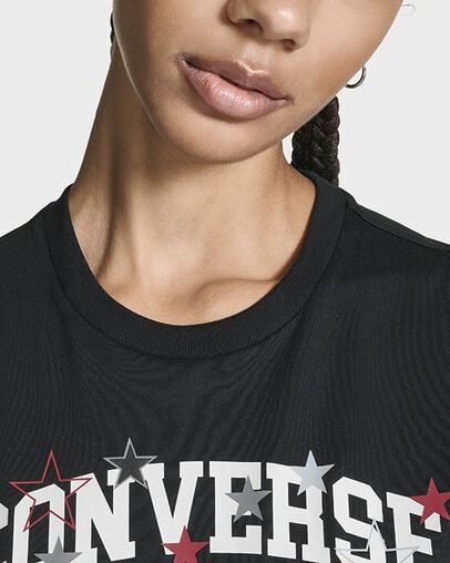 Converse Black Cotton Women's T-Shirt