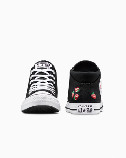 Chuck Taylor All Star Madison Embroidered Strawberries Black/Soft Red/Green, Heel View