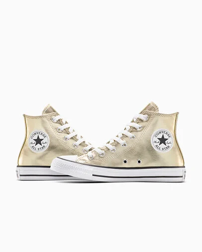 Chuck Taylor All Star Metallic Metallic Light Gold/White, Detail Angle View