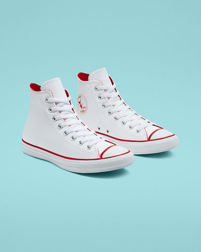 Seasonal Color Leather Chuck Taylor All Star White/Mouse/University Red