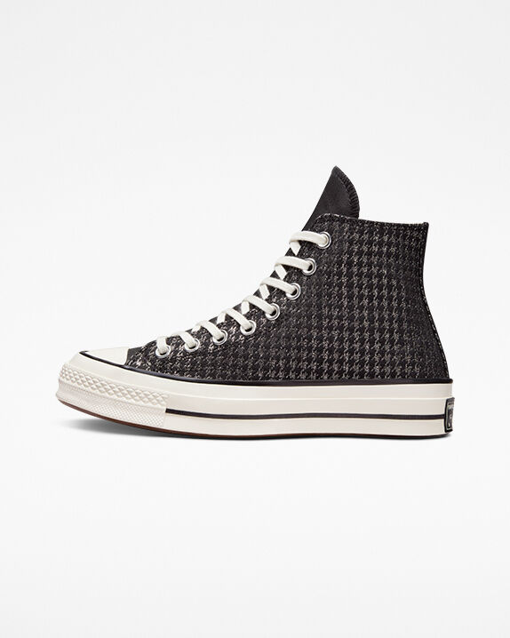 Converse Chuck 70 Houndstooth Shine High Top (Black Size 7) Womens Cotton Shoes