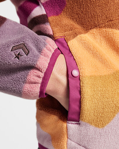 Counter Climate Polar Fleece Abstract Half-Zip Popover Phantom Violet Multi, Detail View