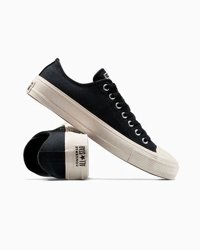 Chuck Taylor All Star Heavyweight Canvas Black/Black/Natural Ivory, Detail Angle View