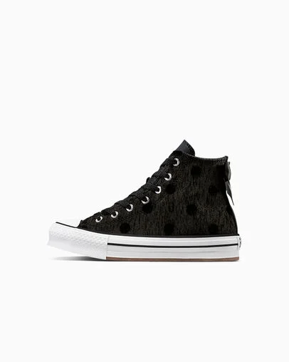 Chuck Taylor All Star Lift Platform Polka Dot & Bow Black/White/Black, Inner Side View