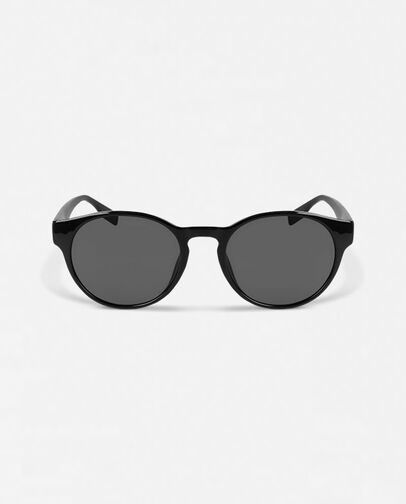 Malden Sunglasses Black With Solid Smoke Lens, 3/4 View