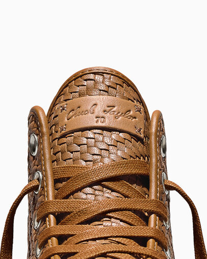 Chuck 70 Woven Leather Warm Tan/Egret/Black