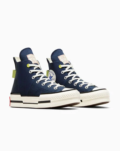 Chuck 70 Plus Heel Loop Navy/Egret/Black, Top and Side View