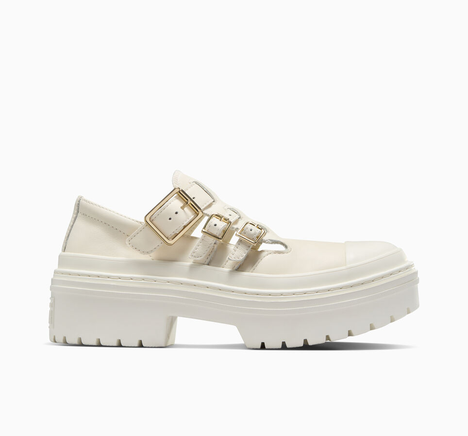 Chuck Taylor All Star Lugged Heel Mary Jane Platform Egret/Egret/Gold