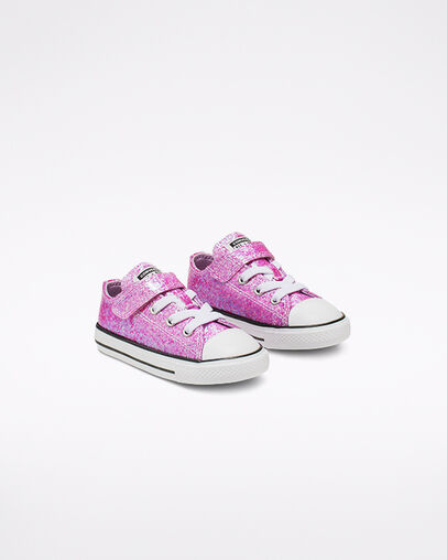 Coated Glitter Hook and Loop Chuck Taylor All Star Lilac Mist/Black/White