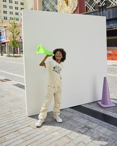 High-Rise Parachute Pants Natural Ivory