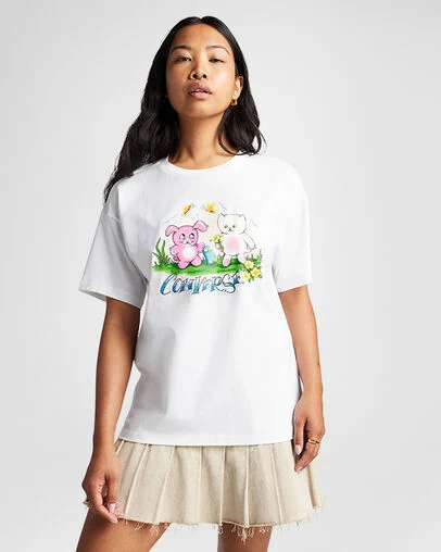 Airbrush Oversized T-Shirt White, Front View