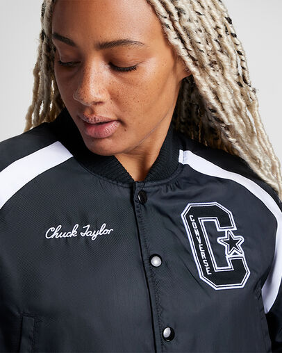 Retro All Star Varsity Jacket Converse Black, Detail View
