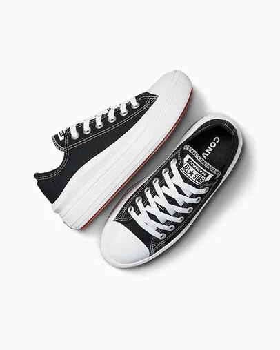 Chuck Taylor All Star Move Canvas Platform Black/White/White, Angled View