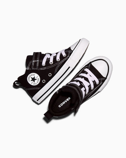 Chuck Taylor All Star Malden Street Canvas Easy-On Black/Black/White, Angled View