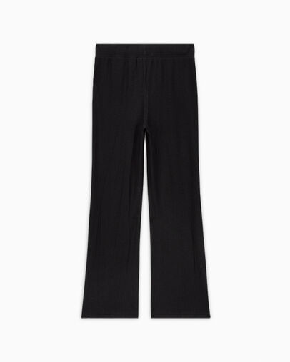 High-Rise Rib Knit Pants Black, Back View