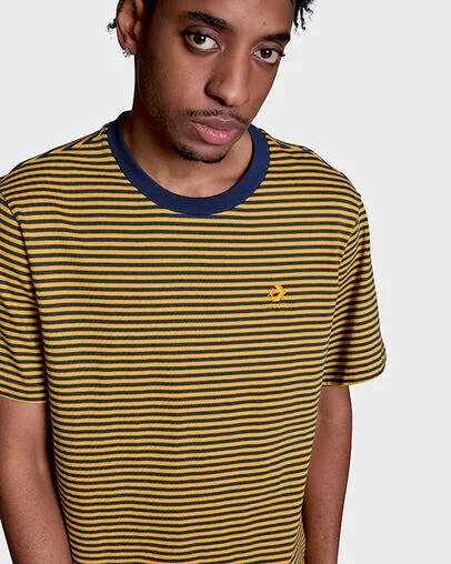 Feeder Stripe T-Shirt Navy/Yellow, Detail View