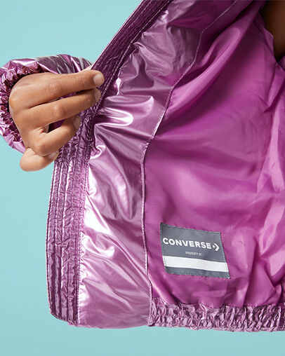 Metallic Chuck Taylor Patch Puffer Metallic Fushcia