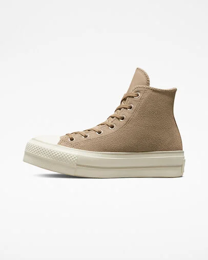 Chuck Taylor All Star Lift Platform Suede Nomad Khaki/Desert Sand/Egret, Inner Side View