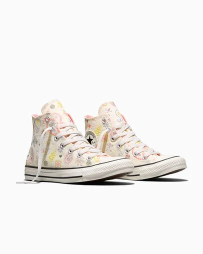 Chuck Taylor All Star Embroidered Paisley Pop Egret/Olive Android/Petal Pit