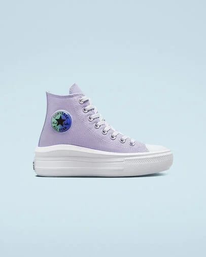 Move Platform Kids Purple Converse Shoes Chuck Taylor All Star