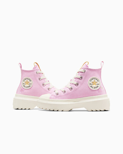 Chuck Taylor All Star Lugged Lift Flowers Platform Stardust Lilac, Detail Angle View