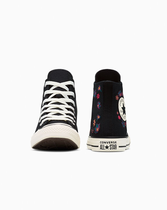 ❤️happy❤️ Chuck Taylor All Star Embroidered Flowers Unisex High Top Shoe