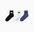 3-Pack Stack Patch Quarter Socks White