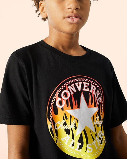 Chuck Taylor Patch Flames Tee Black Glitter