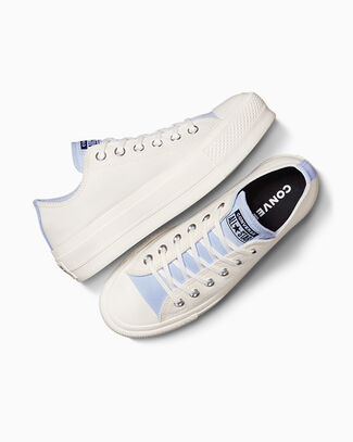 Chuck Taylor All Star Lift Platform Color Pop Egret/Egret/Blue Supermoon, Outer Side View