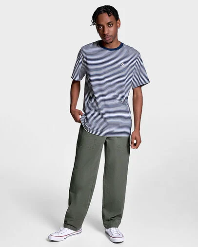 Feeder Stripe T-Shirt Navy/White, Back View