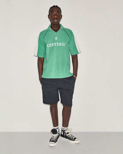 Retro Jersey Polo Green Means Go, Full Body View