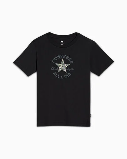 Floral Chuck Taylor T-Shirt Converse Black, Front View