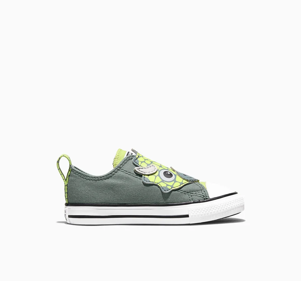 Chuck Taylor All Star One Strap Dinos Easy-On Mineral Brew Grey/Neon Mantis Green/White
