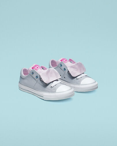 Iridescent Space Star Chuck Taylor All Star Maddie Slip Wolf Grey/Pink Foam/White