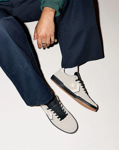 CONS Louie Lopez Pro 2 Suede Egret/Black/Gum, On Foot Shot 2