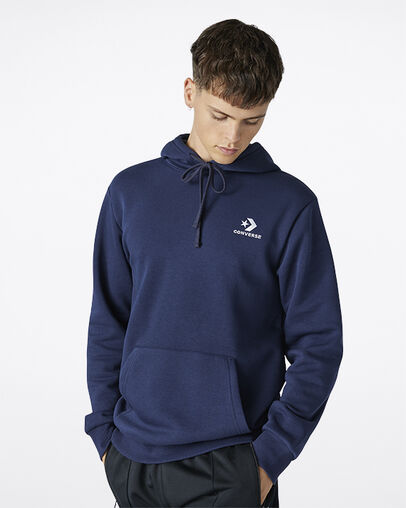Star Chevron Embroidered Pullover Hoodie Obsidian