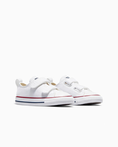 Chuck Taylor All Star Easy-On Canvas White/Garnet/Navy, Top and Side View