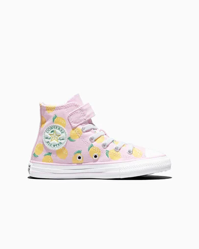 Chuck Taylor All Star Embroidered Citrus Easy On New Found Bloom Pink/Dandy Lion Yellow/White, Outer Side View