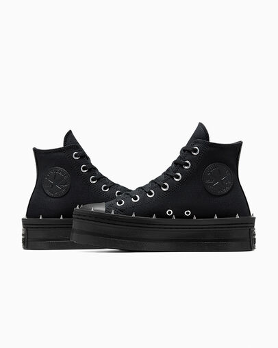 Chuck Taylor All Star Modern Lift Platform Studded Black/Black/Black, Detail Angle View