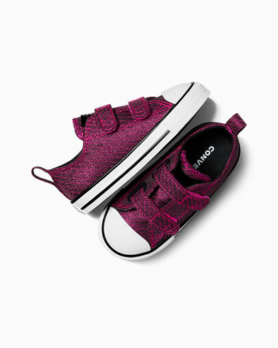 Chuck Taylor All Star Easy On Sparkle Prime Pink/White/Black, Angled View